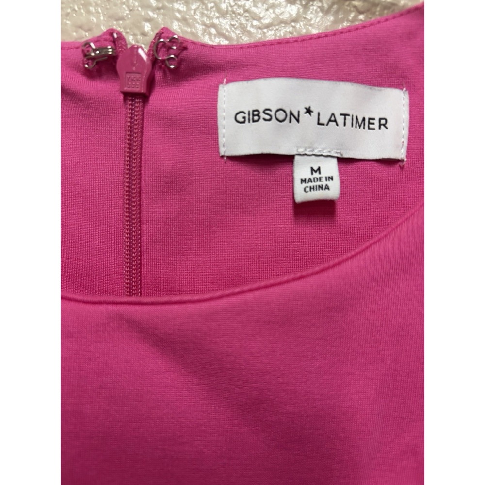 Gibson La Timer Hot Pink Size Medium Monte Knit Midi Sleeveless Bodycon - Picture 5 of 8